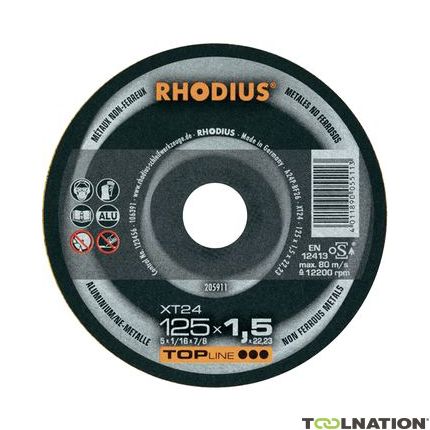 Rhodius 205913 XT24 disco da taglio sottile in alluminio 180 x 1,5 x 22,23 mm - 1