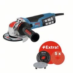 Bosch Professional X-LOCK GWX 19-125 S Smerigliatrice angolare 125mm 1900W + 5 x disco in fibra + platorello 0615990M34