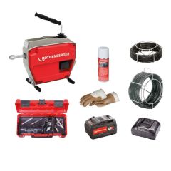 Rothenberger 1000003346 R600 VarioClean 18V 8Ah con spirale DuraFlex SMK e set di utensili 16+22 mm