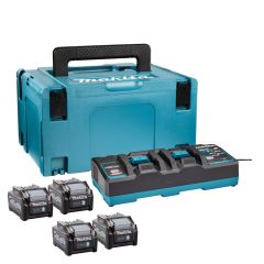 Makita 191U28-6 Starter set XGT DC40RB Duo caricabatterie + 4 x batteria BL4040 40V max 4.0Ah in MBox