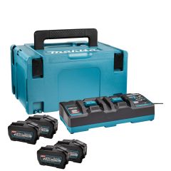 Makita 191U42-2 Set di avviamento XGT DC40RB Duo + 4 x batteria BL4050F 40V max 5.0Ah in MBox