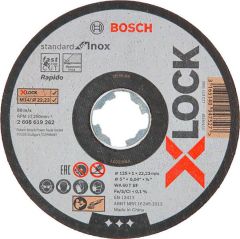 Bosch Professional X-LOCK Dischi abrasivi standard per Inox 125x1x22,23 10 pezzi in scatola 2608619267