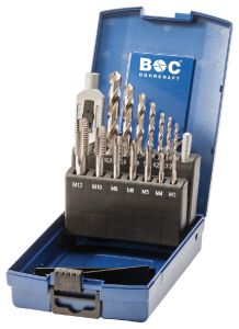 Bohrcraft 41201330015 EGB15-K Set di rubinetti M3-M12 + 7 punte e strizzacervelli