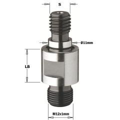 CMT 506.150.02 Raccordo filettato di transizione per teste intercambiabili, 15 mm, albero M10/11x4, mancino