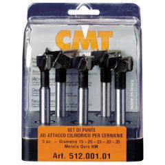 CMT 512.001.01 Set di 5 punte per cerniere HW cylindirsche, destra - misure 15-20-25-30-35