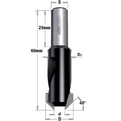 CMT 521.312.11 Svasatura destra 12 mm, gambo 8 mm, D3: 3 mm