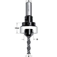 CMT 521.312.11A Svasatura con impostazione della profondità a destra 12 mm, gambo 8 mm, D3: 3 mm