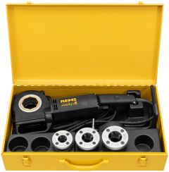 Rems 530013 R220 Amigo E Set R 1/2-3/4-1 Ferro per filettare elettrico con teste di taglio a cambio rapido