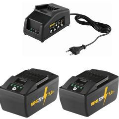 Rems 571591 R220 571591 Power-Pack 22V 5,0Ah Li-Ion 2 x batteria + caricatore