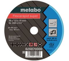 Metabo 626870000 Disco da taglio Flexiarapid Super Inox 76 x 1,0 x 10 mm 5 pezzi