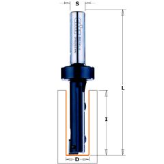 CMT 653.685.12 Fresa diritta con lame WPL CNC Z1+1 18 mm x 120 mm codolo 20 mm