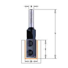 CMT 654.662.11 Fresa diritta con lame intercambiabili Z2 16 mm x 104,8 mm gambo 20 mm