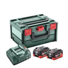 Metabo Pacco batteria 2 x 18V LiHD 10.0Ah + 1 x caricatore ASC 145 in MetaBox 685142000