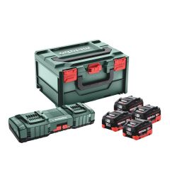 Metabo Batteria 4 x 18V LiHD 10.0Ah + Caricabatterie ASC 145 DUO in MetaBox 685143000