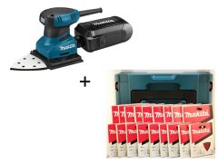 Makita BO4565KSET BO4565K Levigatrice orbitale 230V + Mbox 2 con carta abrasiva