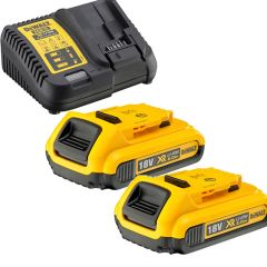 DeWalt DCB115D2-QW Set di avviamento DCB115D2 18V (2 batterie da 2,0Ah) + caricatore multiplo XR