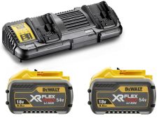 DeWalt DCB132X2-QW Kit di avviamento FlexVolt - 2 batterie FlexVolt 54V 9,0Ah Li-Ion + caricatore doppio DCB132