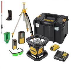 DeWalt DCE079D1G-SET 18V 2.0Ah Li-Ion Laser verde rotante completamente automatico (esterno) + 5 anni di garanzia del rivenditore! + asta di misura + treppiede