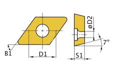 Optimum 713441758 DCMT070204 Piastra di taglio diamantata esterna/interna