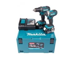 Makita Set combinato DLX2127MJ - Trapano a batteria DDF482 + trapano a percussione DTD152 18V 4,0 AH Li-ion in Mbox