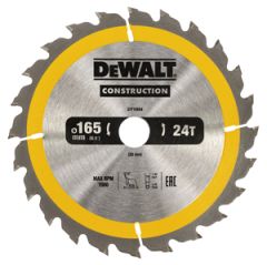 DeWalt DT1934-QZ Lama circolare 165 x 20 mm 24T ATB 10°