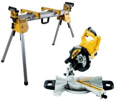 DeWalt DWS774SET-QS DWS774SET XPS Troncatrice telescopica 1400 Watt 216 mm + DE7033 Sottotelaio