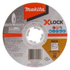 Makita E-00387 Disco da taglio X-LOCK 115x1,2x22,23mm acciaio inox 10 pezzi