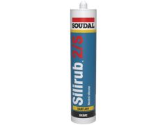 Soudal 105758 Silirub 2S Sigillante siliconico sanitario grigio trasparente 300ml