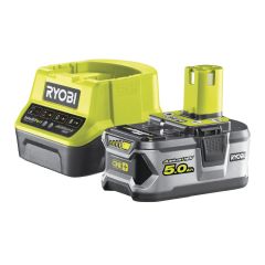 Ryobi 5133003366 RC18120-150 Batteria One+ 18 Volt 5,0 Ah Li-ion + Caricabatterie