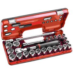 Facom SXL.DBOX2 Set di tappi con cricchetto allungabile da 1/2" metrico 10-32 mm