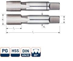 Rotec 315.1350 Set di rubinetti manuali HSS PG 13,5-18