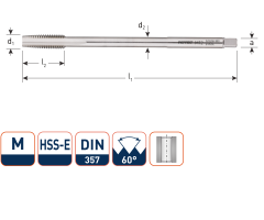 Rotec 350.1200 HSS M.Tap DIN 357 M12 x 1,75