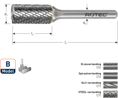 Rotec 431.1061 Frese HM 9,6 mm modello B