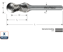 Rotec 442.2000 Frese HM 12,7 mm modello X