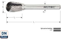 Rotec 443.1300 Frese HM 12,7 mm modello DN