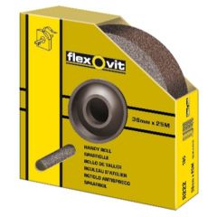 Flexovit 63642585733 KF271 Rotolo di levigatura 25 mm x 25 mtr. P40 Panno universale in scatola