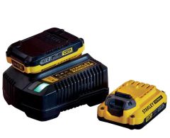 Stanley SFMCB12D2 Fatmax V20 Starter Kit 2x Batteria 18V 2,0 Ah + Caricabatteria