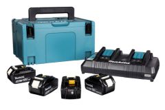 Makita 197626-8 Starter kit - 4 batterie BL1850B 18V 5,0Ah + caricabatterie doppio DC18RD in MBox 3