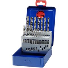 Bohrcraft 11201310025 MG13 Set di 25 pezzi con punte per metallo rettificate HSS-G DIN 338 in cassetta industriale.