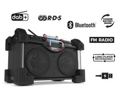 PerfectPro RH3 RockHart BT Radio da costruzione DAB+ e Bluetooth Alimentazione a 230 volt o batteria