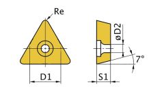 Optimum 713441762 TCMT110204 Piastra di taglio triangolare esterna/interna