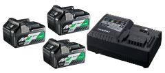 HiKOKI UC18YSL3WA3 BoosterPack - 3 batterie Multivolt BSL36A18 36V 2,5Ah/ 18V 5,0Ah Li-Ion + caricatore rapido UC18YSL