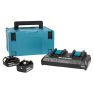 Makita 197629-2 Starter kit - 2 x batteria BL1850B 18V 5.0Ah + caricabatterie doppio DC18RD in MBox 3 - 1