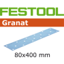 Festool 497203 Fogli abrasivi 280 Granat 50 pz STF 80x400 P280 GR/50 - 1