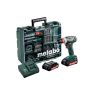 Metabo 602217880 BS 18 Quick set trapano avvitatore a batteria 18V Li-Ion (2 batterie da 2,0Ah) + set di 73 accessori in valigetta - 1