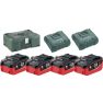 Metabo 685111000 Pacco batteria 4 x 18V LiHD 6,2Ah + 2 x caricabatterie ASC Ultra in Metaloc - 1