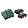 Metabo Pacco batteria 2 x 18V 2.0Ah Li-Ion + 1 x caricatore SC 30 685161000 - 1