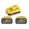 DeWalt DCB118X2-QW Kit di avviamento FlexVolt - 2 batterie FlexVolt 54V 9,0Ah Li-Ion + caricatore rapido DCB118 - 1