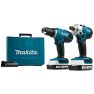 Makita DK18041 - Trapano a batteria DF457D + trapano a percussione TD127D 18V 1,5 AH Li-ion - 1