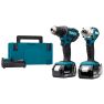 Makita DLX2339J - Trapano a batteria DDF482 + avvitatore a impulsi DTD156 18V 3,0 AH Li-ion - 1